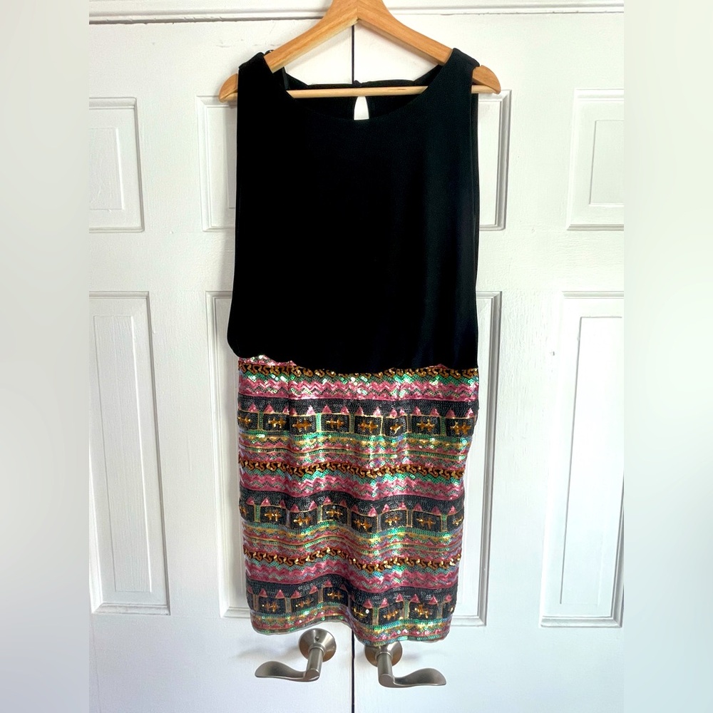 Betsy & Adam short sequin dress, size 6